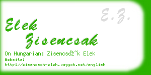 elek zisencsak business card